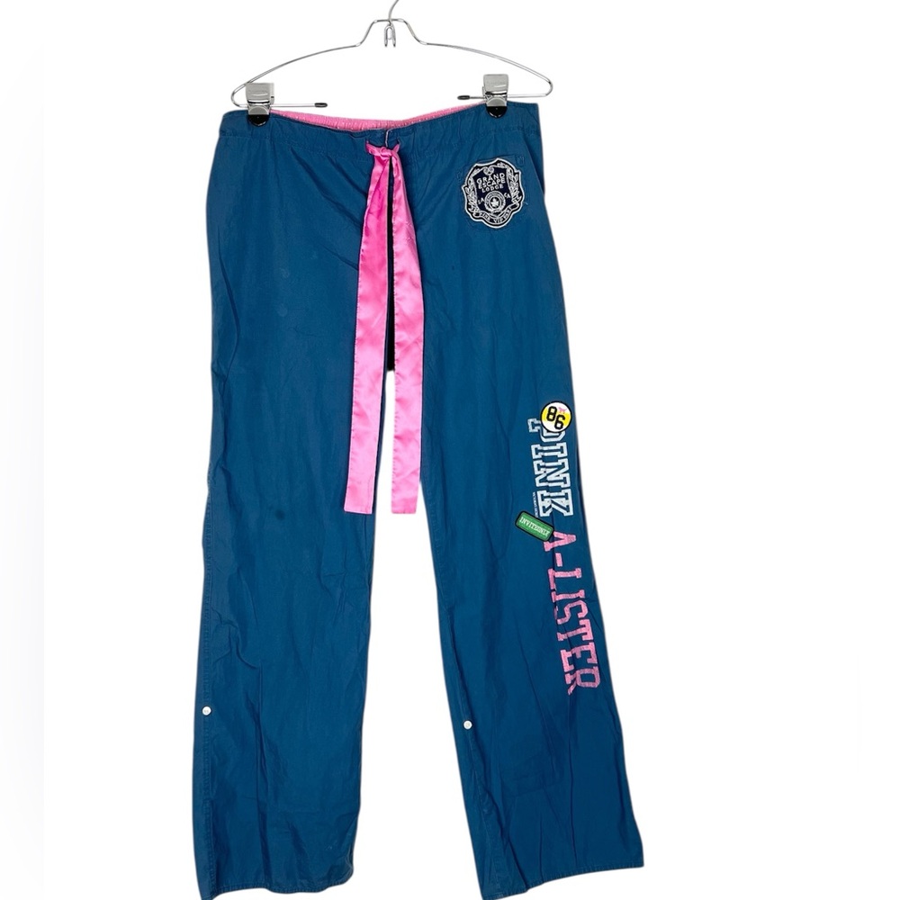 Vintage Y2K Victoria’s Secret Pink lounge pants A-Lister blue roll tab leg